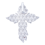 14K Two-Tone Gold Flower Cross Pendant | 2.76 ctw. Round Diamond Multicolor Gems
