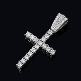 14K White Gold Prong Set Cross Pendant | 6.00 ctw. Round-Cut Diamond