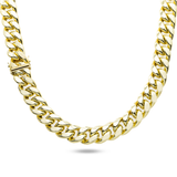 10K Yellow Gold Semi Hollow Miami Cuban Link Chain 15.00 mm