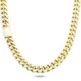 10K Yellow Gold Semi Hollow Miami Cuban Link Chain 14.00 mm