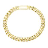 10K Yellow Gold Hollow Miami Cuban Link Bracelet 8.00 mm