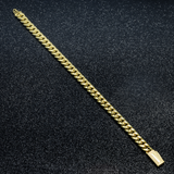 10K Yellow Gold Hollow Miami Cuban Link Bracelet 8.00 mm