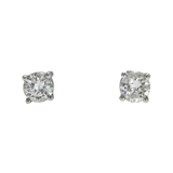 14K White Gold Solitaire Stud 0.60 ctw. Round Diamond Earrings