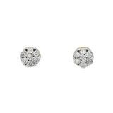 14K Yellow Gold Flower Round Cluster 0.29 ctw. Round Diamond Earrings