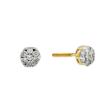 14K Yellow Gold Flower Round Cluster 0.29 ctw. Round Diamond Earrings