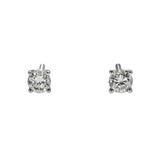 14K White Gold Solitaire Stud 0.50 ctw. Round Diamond Earrings