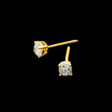 14K Yellow Gold Solitaire Stud 0.50 ctw. Round Diamond Earring