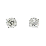 14K White Gold Solitaire Stud 5.00 ctw. Round Diamond Earrings