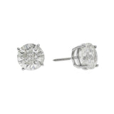 14K White Gold Solitaire Stud 5.00 ctw. Round Diamond Earrings