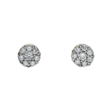 14K Yellow Gold Flower Round Cluster 0.58 ctw. Round Diamond Earrings