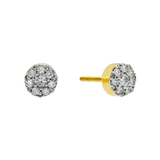 14K Yellow Gold Flower Round Cluster 0.58 ctw. Round Diamond Earrings