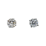 14K White Gold Solitaire Stud 1.40 ctw. Round Diamond Earrings