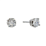 14K White Gold Solitaire Stud 1.40 ctw. Round Diamond Earrings