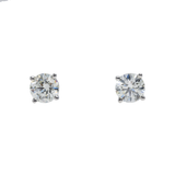 14K White Gold Solitaire Stud 0.50 ctw. Round Diamond Earring