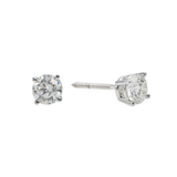 14K White Gold Solitaire Stud 0.50 ctw. Round Diamond Earring