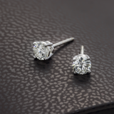 14K White Gold Solitaire Stud 0.50 ctw. Round Diamond Earring