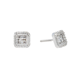 Stylish 14K White Gold Diamond Earrings - diamond jewelry store