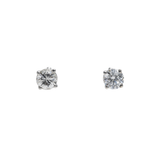 14K White Gold Solitaire Stud 0.30 ctw. Round Diamond Earrings