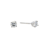 14K White Gold Solitaire Stud 0.30 ctw. Round Diamond Earrings