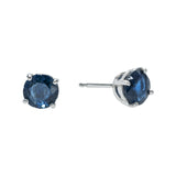 Elegant 14K White Gold Diamond and Sapphire Earrings from El Russo
