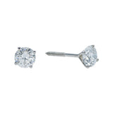 Elegant 14K White Gold Solitaire Earrings