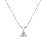 14K White Gold Triangle Solitaire Pendant 0.75 ctw. Trillion Cut Diamond Necklace