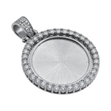 14K White Gold Custom Picture Frame Pendant | 1.25 Carat Round-Cut Diamond