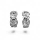 14K White Gold 1.20 Carat Diamond Link Hoops Earrings