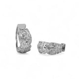 14K White Gold 1.20 Carat Diamond Link Hoops Earrings