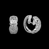 14K White Gold 1.20 Carat Diamond Link Hoops Earrings