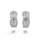 14K White Gold 1.20 Carat Diamond Link Hoops Earrings