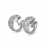 14K White Gold 1.20 Carat Diamond Link Hoops Earrings