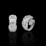 14K White Gold 1.20 Carat Diamond Link Hoops Earrings