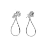 14K White Gold 1.00 Carat Teardrop Dangle Diamond Earrings