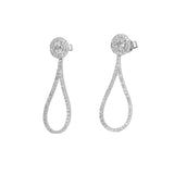 14K White Gold 1.00 Carat Teardrop Dangle Diamond Earrings