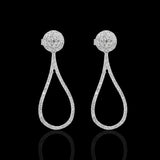 14K White Gold 1.00 Carat Teardrop Dangle Diamond Earrings