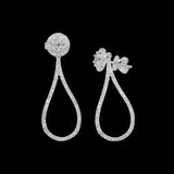 14K White Gold 1.00 Carat Teardrop Dangle Diamond Earrings