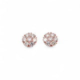 14K Rose Gold 2.10 Carat Flower Natural Diamond Earrings