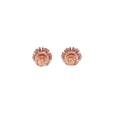 14K Rose Gold 2.10 Carat Flower Natural Diamond Earrings