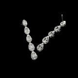 14K White Gold Graduated Line Tear Drops 1.30 ctw. Baguette & Round Diamond Earrings