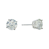 14K White Gold Solitaire Stud 4.00 ctw. Round Diamond Earrings