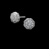 14K White Gold Round Flower Cluster Stud 0.69 ctw. Round Diamond Earrings