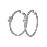 14K White Gold 4.00 Carat Diamond Inside-Out Hoop Earrings