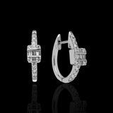 14K White Gold 1.00 Carat Diamond Hoop Earrings