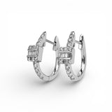 14K White Gold 1.00 Carat Diamond Hoop Earrings