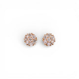 14K Yellow Gold 0.72 Carat Natural Diamond Flower Earrings