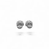 Pendientes de flores de oro blanco de 14 quilates con diamantes naturales de 0,70 quilates