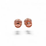 Pendientes de flores de oro rosa de 14 quilates con diamantes naturales de 1,01 quilates