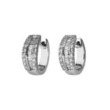 14K White Gold 1.50 Carat Diamond Multi-Row Hoop Earrings
