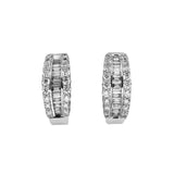 14K White Gold 1.50 Carat Diamond Multi-Row Hoop Earrings